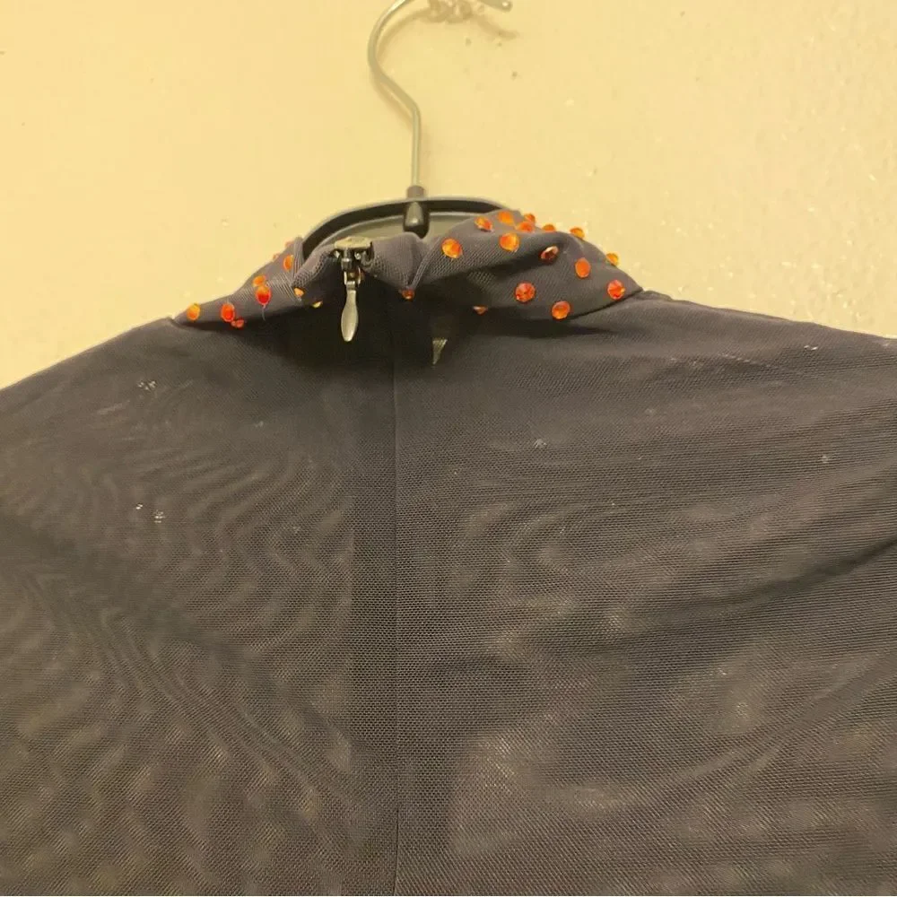 WEISSMAN Balera Dance black Long Sleeve Mesh Leotard overlay SM11109 SA adult